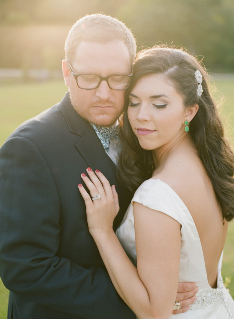 bride and groom at Hidden Acres Marion SC by Gillian Claire