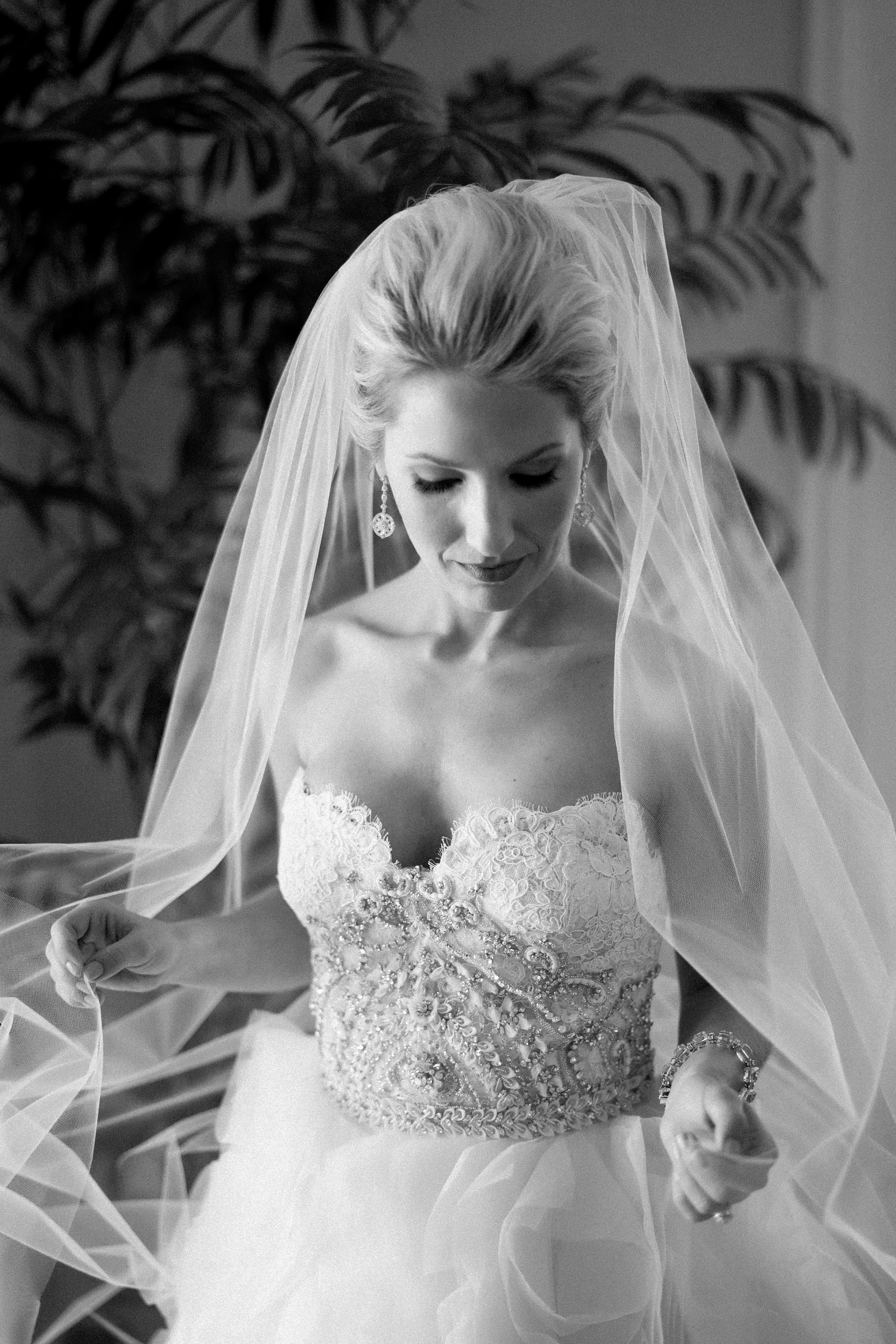 southern wedding traditions black and white bride photo