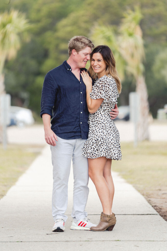 sunset Engagement Photos at Huntington beach state park in Pawleys Island by myrtle beach wedding photographer gillian claire