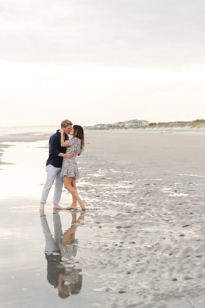 sunset Engagement Photos at Huntington beach state park in Pawleys Island by myrtle beach wedding photographer gillian claire