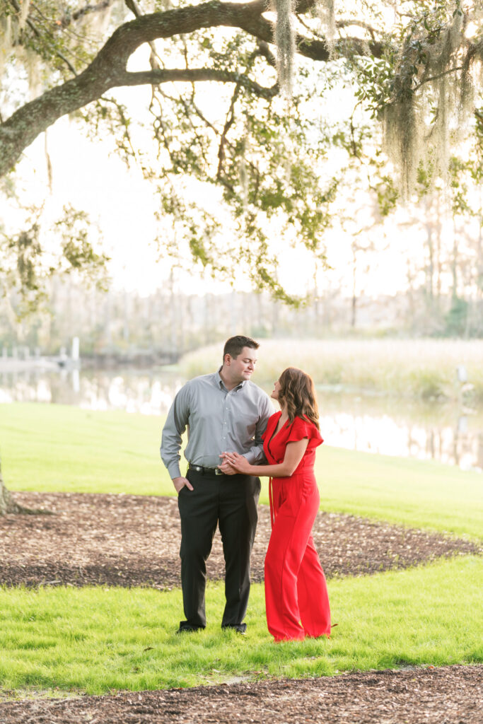 sunset Engagement Photos at Caledonia Plantation in Pawleys Island by myrtle beach wedding photographer gillian claire