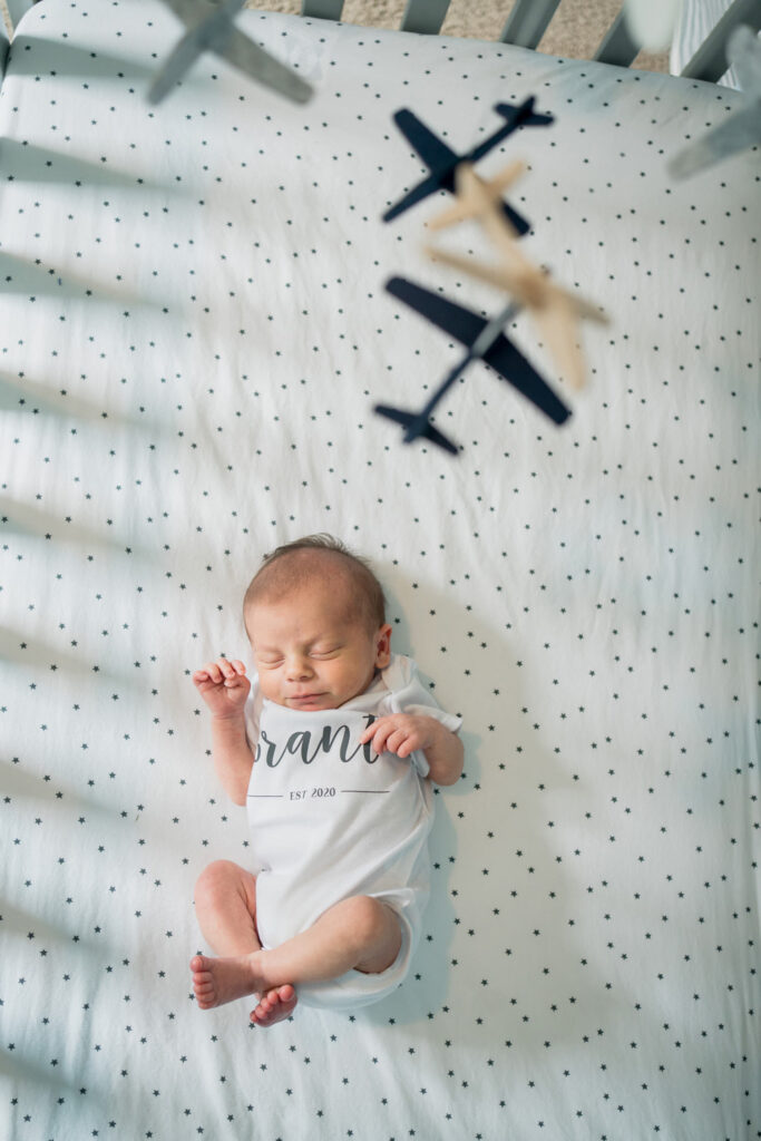 baby in crib by myrtle beach photographer gillian claire