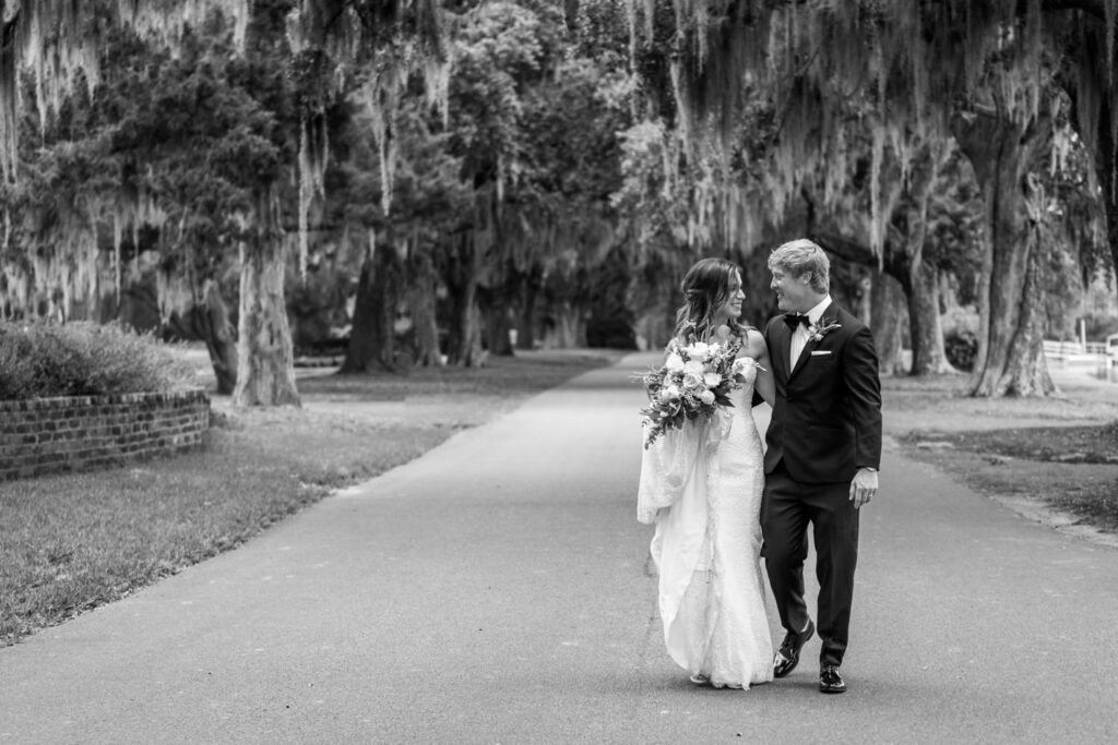 black and white bride and groom at caledonia plantation