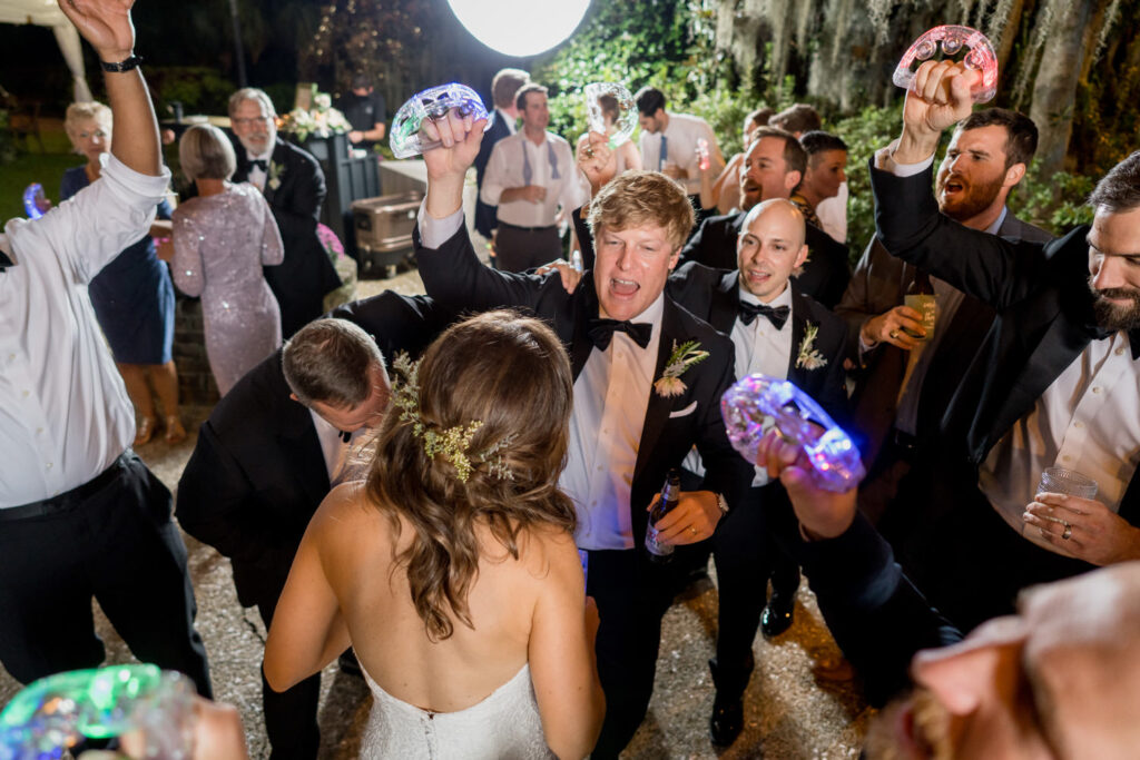 guests dancing to DJ Scott and company at caledonia plantation